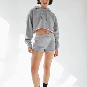 Women's Cozy Fleece Boyfriend Cropped Hoodie Sweatshirt